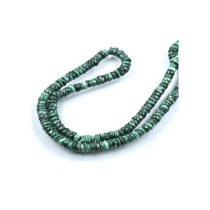 High Quality Natural Malachite Smooth Heishi Tier Shape Beads Size 5 to 6 Mm 17 Inches Strand Price