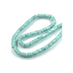 High Quality Natural Blue Amazonite Smooth Heishi Tier Shape Beads Size 5 to 6 Mm 17 Inches Strand Price