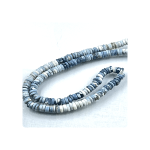 High Quality Natural Blue Opal Smooth Heishi Tier Shape Beads Size 5 to 6 Mm 17 Inches Strand Price