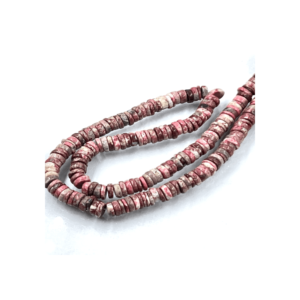 High Quality Natural Pink Thulite Smooth Heishi Tier Shape Beads Size 5 to 6 Mm 17 Inches Strand Price