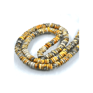 High Quality Natural Bumble Bee Jasper Smooth Heishi Tier Shape Beads Size 5 to 6 Mm 17 Inches Strand Price
