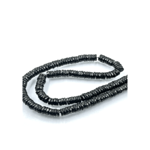 High Quality Natural Black Spinal Smooth Heishi Tier Shape Beads Size 5 to 6 Mm 17 Inches Strand Price