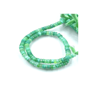 High Quality Natural Green Onyx Smooth Heishi Tier Shape Beads Size 5 to 6 Mm 17 Inches Strand Price