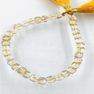 Citrine Quartz Gemstone Faceted Box Shape Heishi Beads