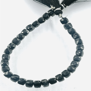 Black Onyx Gemstone Faceted Box Shape Heishi Beads