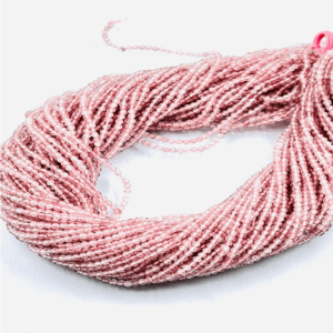 High Quality Natural Pink Strawberry Quartz Faceted Rondelle Beads Size 2mm to 2:5mm Approx. 13 Inches Strand.