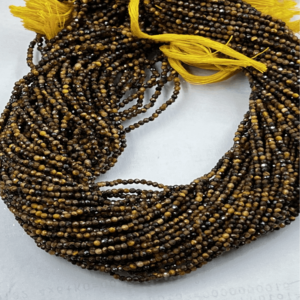 High Quality Natural Green Yellow Tiger Eye Faceted Rondelle Beads Size 2mm to 2:5mm Approx. 13 Inches Strand.