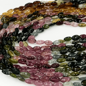 Factory Price Wholesale Natural Multi Tourmaline Smooth Oval Shape Beads Size 4x6 5x7mm Approx. 14 Inches Strand
