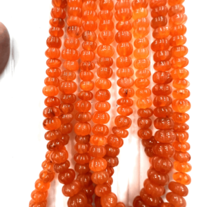 Natural Stone Jewelry High Quality Natura Red Carnelian Gemstone Pumpkin Shape 14 Inches Size 8-12mm Approx
