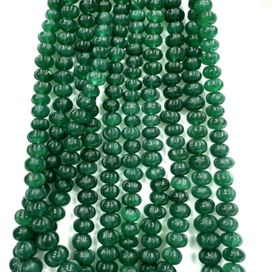 Competitive Price Wholesale High Quality Natural Green Onyx Gemstone Pumpkin Shape 14 Inches Size 8-12mm Approx