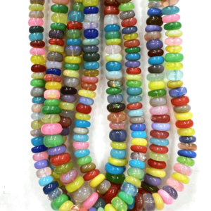 Competitive Price High Quality Natural Ethiopian Dyed Multi Color Smooth Heishi Shape Beads 14 Inches Size 3-6-8mm Mm Approx