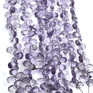 Competitive Price High Quality Pink Amethyst Quartz Smooth Briolette Tear Drops 7 Inches Size 5-7mm Approx