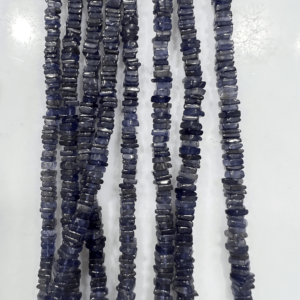 Natural Blue Iolite Gemstone Heishi Square Shape Beads Size 6-8MM Approx Exploring the Beauty of Gemstone Beads