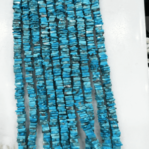 Natural Hawolite Turquoise Gemstone Heishi Square Shape Beads Size 6-8MM Approx Gemstone Bead Creations