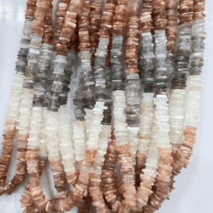Natural Multi Moonstone Gemstone Heishi Square Shape Beads Size 6-8MM Approx Gemstone Bead Jewelry-Making