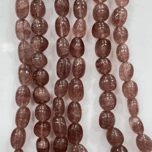Natural Pink Strawberry Quartz Gemstone Smooth Nuggets Shape Beads Size 10-15MM Approx Bead stringing