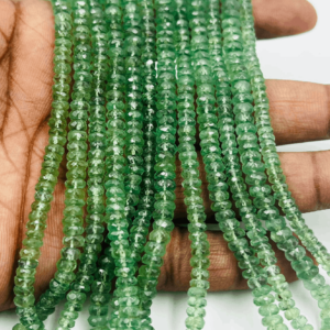 High Quality Natural Mint Green Kyanite Faceted Rondelle Beads 14 Inches Strand Size 4 Mm