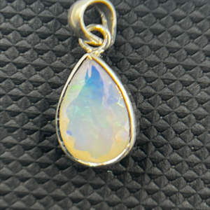 Glowing Aura Ethiopian Opal Silver Pendant Ethiopian Opal Cut Stone 925 Sterling Silver Pendent