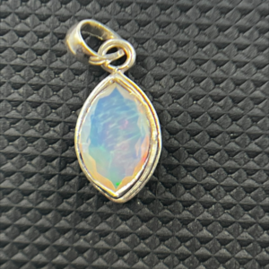 Opal Enchantment 92.5 Sterling Silver Magic Ethiopian Opal Cut Stone 925 Sterling Silver Pendent