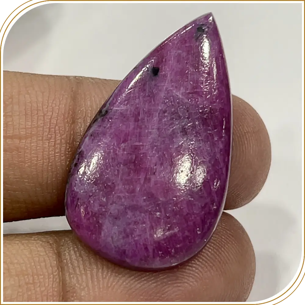 Natural Ruby Gemstone Loose Gemstone Cabochon Pear Shape Weight 6.51gm Size 34x19x8mm