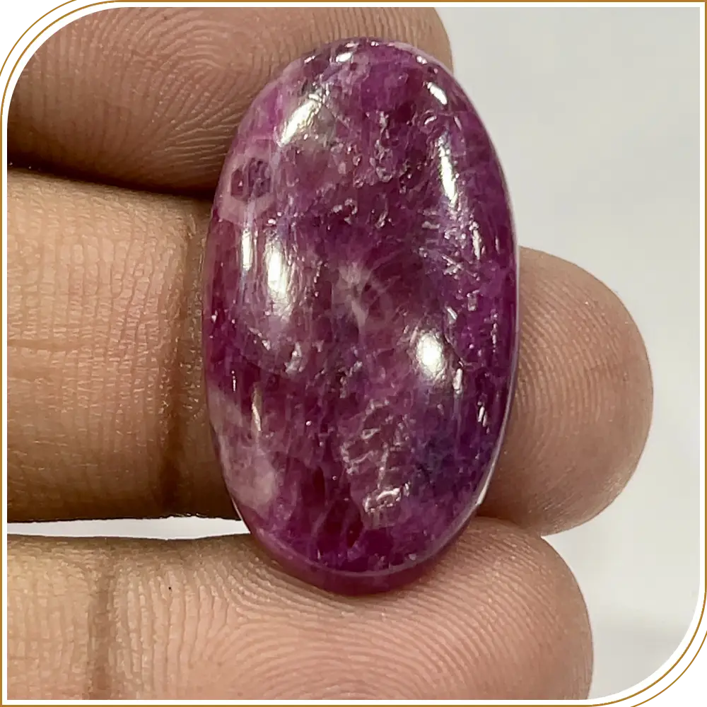 Natural Ruby Gemstone Loose Gemstone Cabochon Oval  Shape Weight 6.06 Size 30x17x5mm