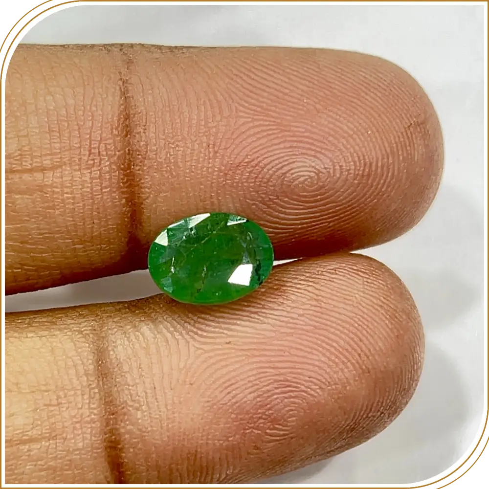 Natural Precious Zambian Emerald Loose Gemstone Cut Stone Oval Shape Size 9x7x5mm Weight -2.55ct