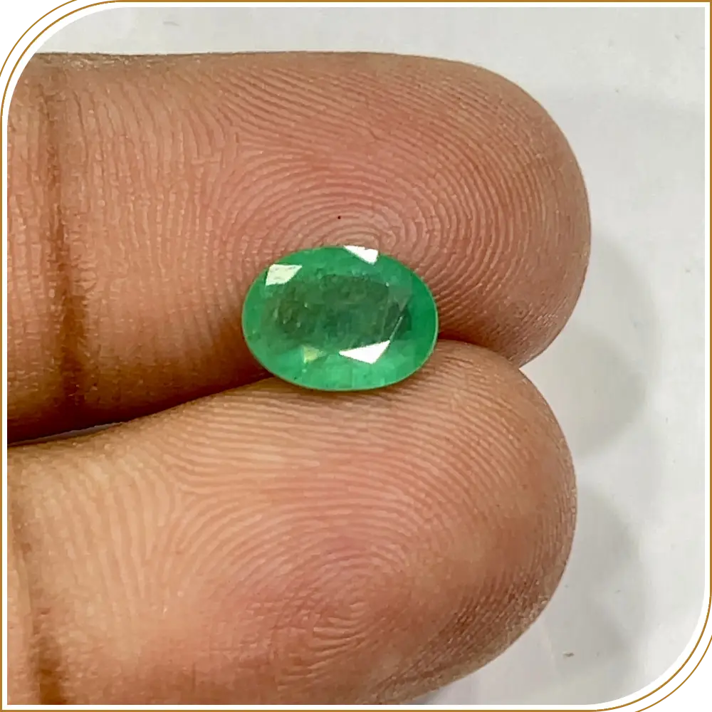 Natural Precious Zambian Emerald Loose Gemstone Cut Stone Oval Shape Size 9x7x4mm Weight -1.50ct