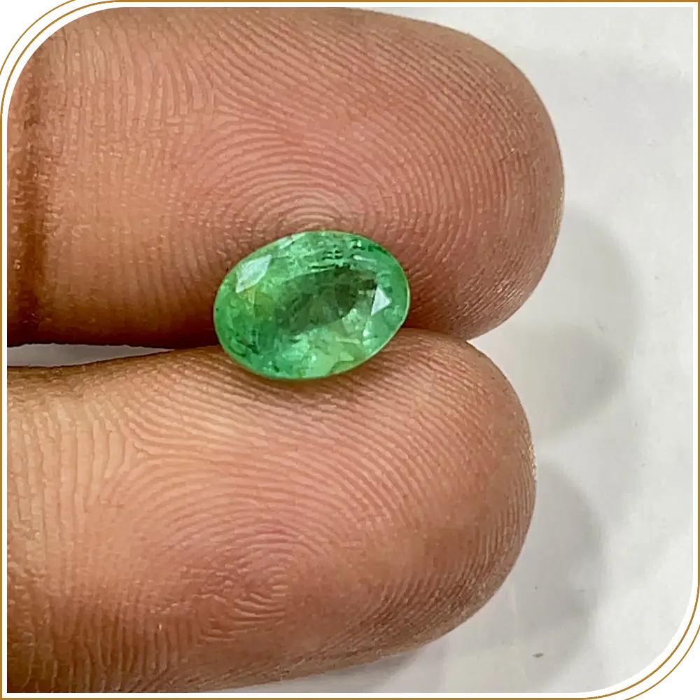 Natural Precious Zambian Emerald Loose Gemstone Cut Stone Oval Shape  Size 9x7x5mm Weight -2.30ct