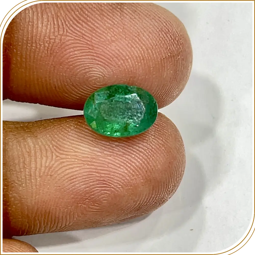 Natural Precious Zambian Emerald Loose Gemstone Cut Stone Oval Shape  Size 10x7x5mm Weight -2.25price