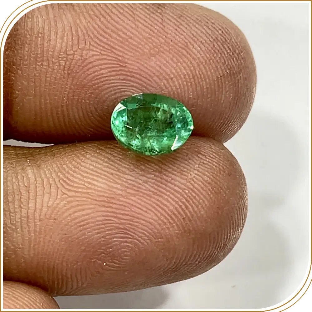 Natural Precious Zambian Emerald Loose Gemstone Cut Stone Oval Shape  Size 8x6x5 Weight -1.65ct