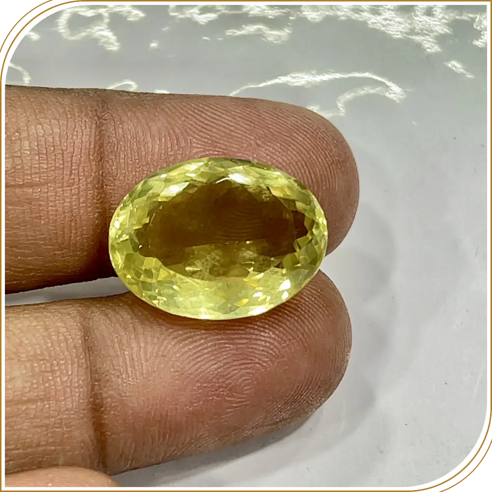 Natural Lemon Quartz Loose Gemstone Cut Stone Oval Shape  Size 20x15x9mm Weight -17.35ct