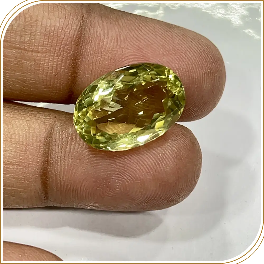 Natural Lemon Quartz Loose Gemstone Cut Stone Oval Shape  Size 19x13x9mm Weight -13.85ct