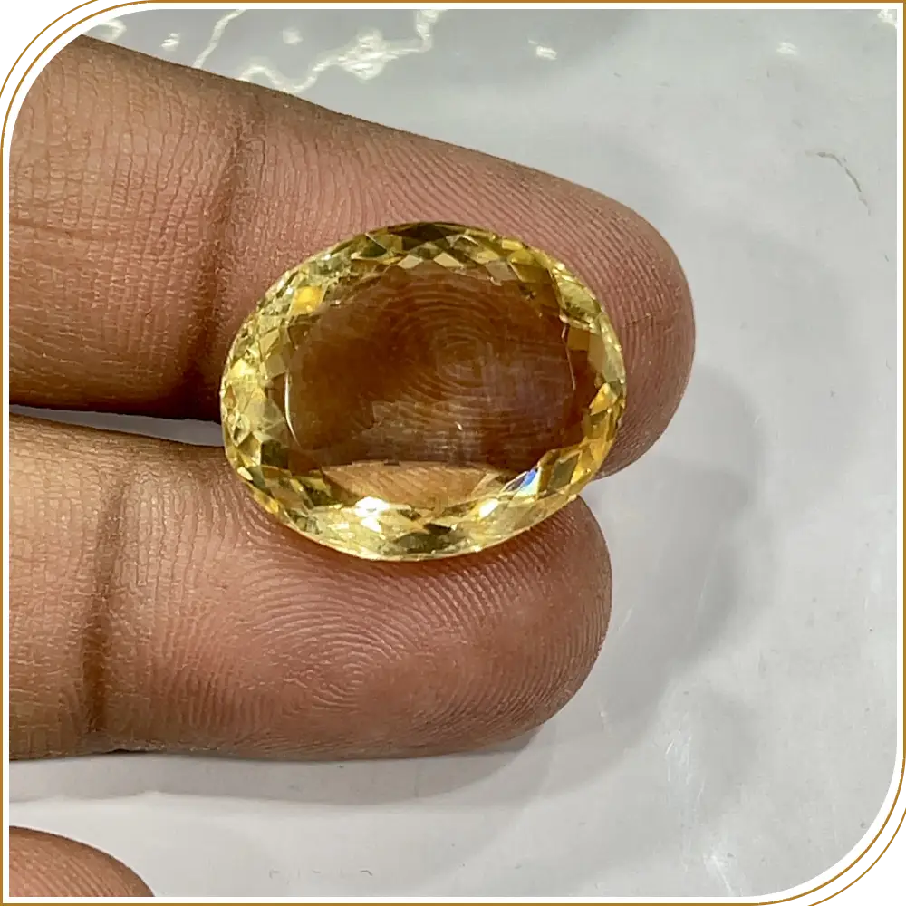 Natural Golden Citrine Quartz Loose Gemstone Cut Stone Oval Shape  Size 20x17x9mm Weight -19.50ct