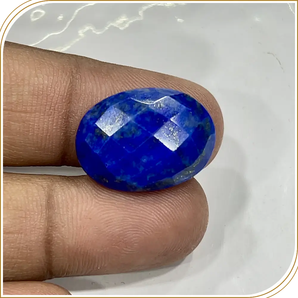 Natural Blue Lapis Lazuli Y Loose Gemstone Rose Cut Cabochon Oval Shape  Size  22x16x6mm Weight - 17.85gm