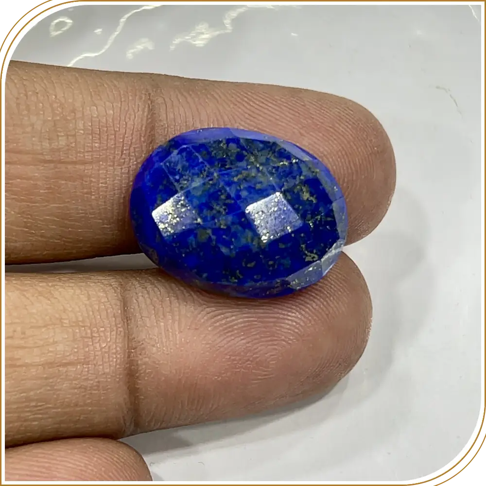 Natural Blue Lapis Lazuli Y Loose Gemstone Rose Cut Cabochon Oval Shape  Size  21x16x7mm Weight - 21.70gm