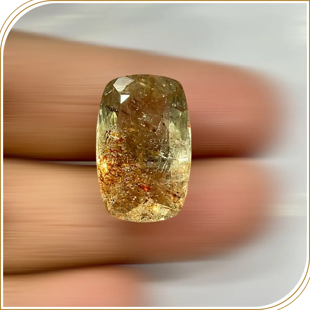 Natural Oregon Sun Stone Grenn With Red Loose Gemstone Cut Stone Rectangle Shape Size 23x15x10mm Weight -23.20ct