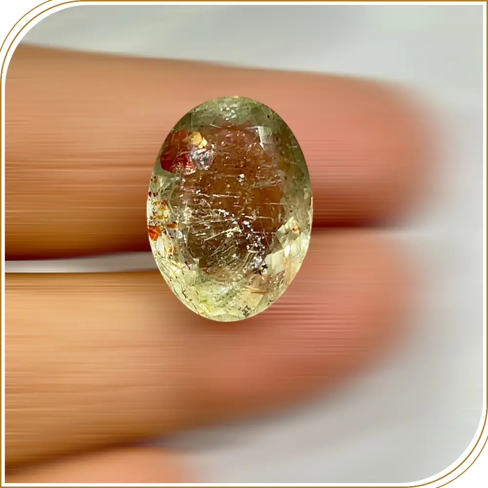 Natural Oregon Sun Stone Grenn With Red Loose Gemstone Cut Stone Oval Shape Size 21x15x10mm  Weight -19.50ct