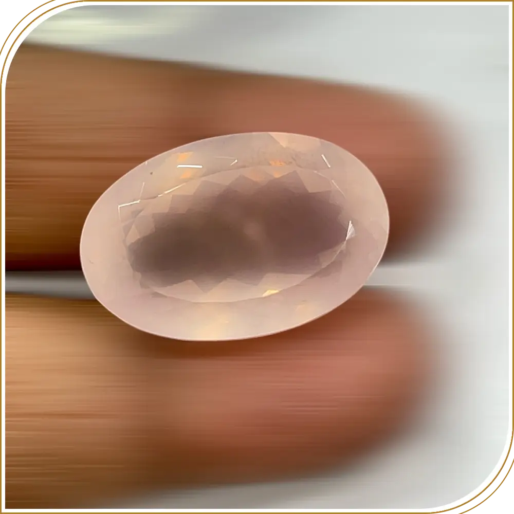 Natural Pink Rose Quartz Loose Gemstone Cut Stone Oval Shape Size 31x21x11mm Weight -48.70ct