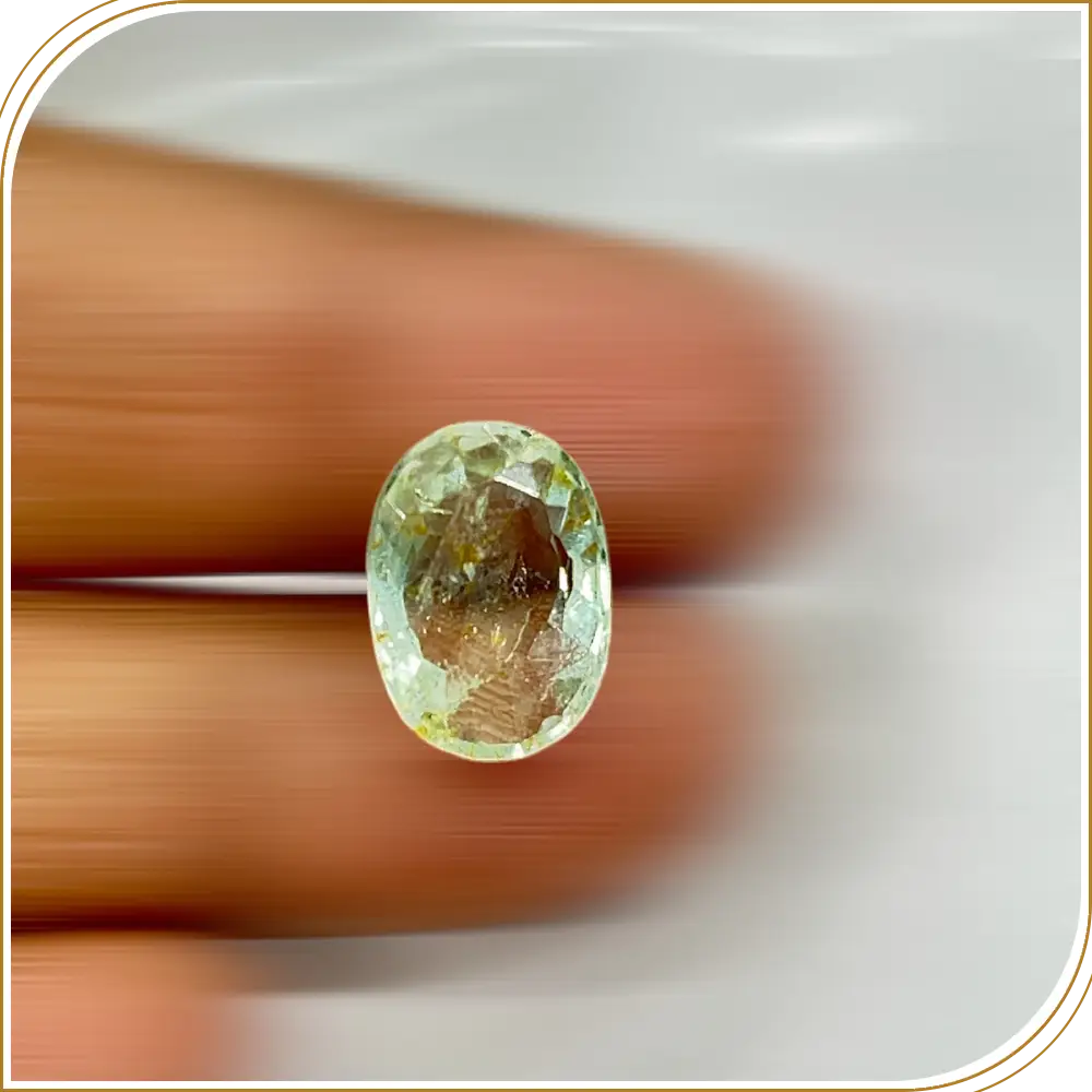 Natural Greenish  Aquamarine Loose Gemstone Cut Stone Oval Shape Size 15x11x6mm Weight 6.25ct