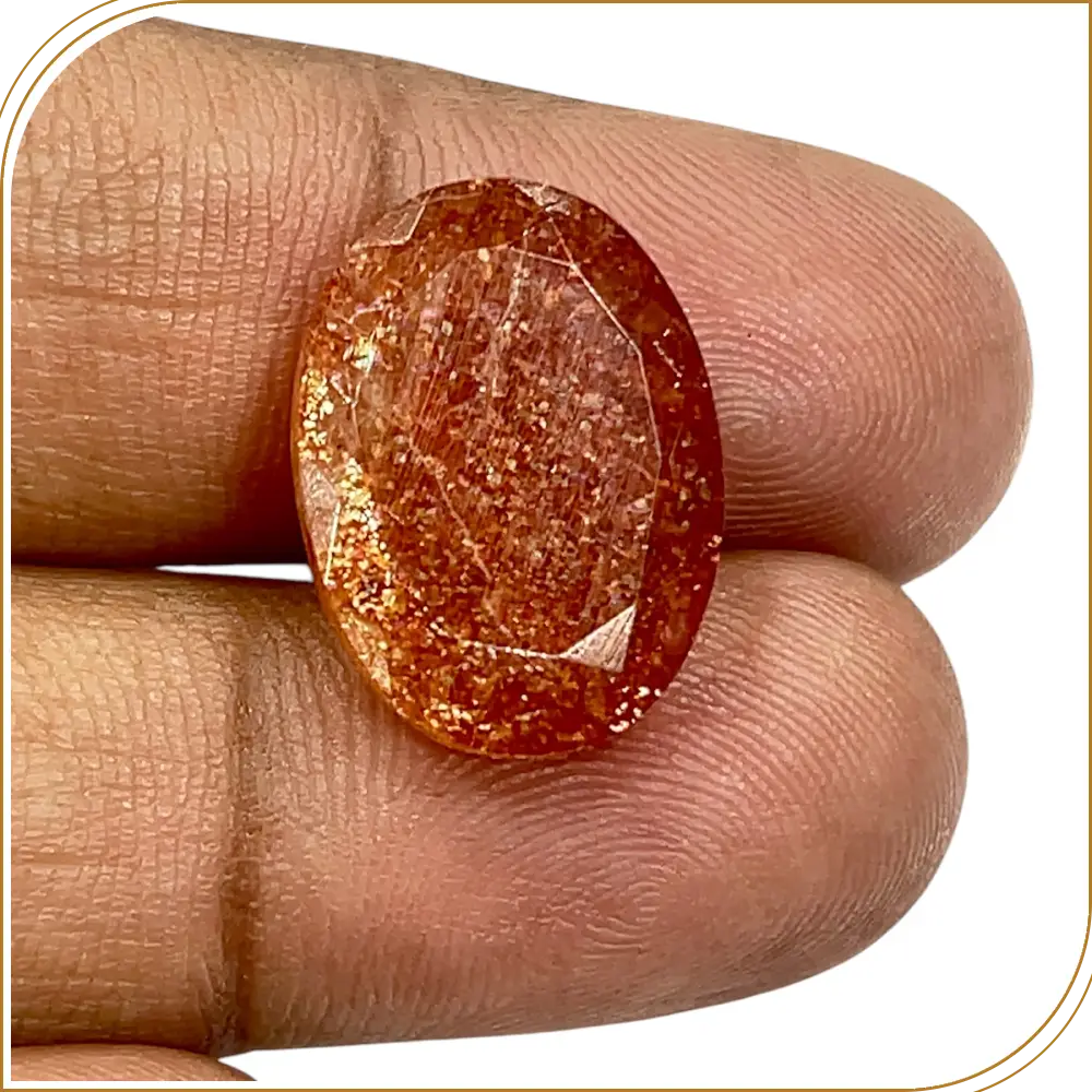 Natural Red Sun Stone Loose Gemstone Cut Stone Oval Shape Size 19x14x7 Weight 11.80ct