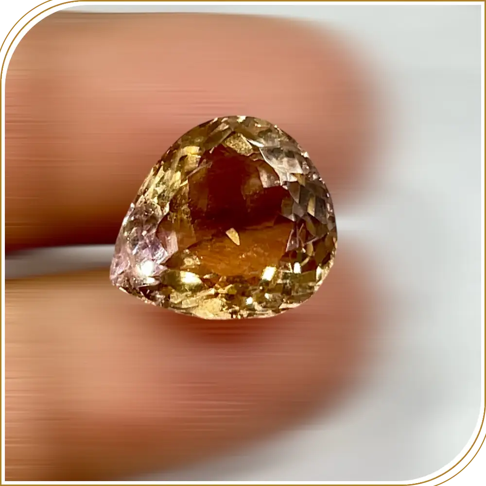 Natural Ametrine Quartz Loose Gemstone Cut Stone Pear Shape Size 16x14x9mm Weight 12.20ct