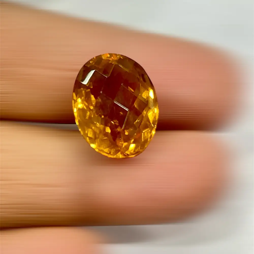 Natural Honey Quartz Loose Gemstone Cut Stone Oval Shape Size 18x14x7mm Weight 15.55ct