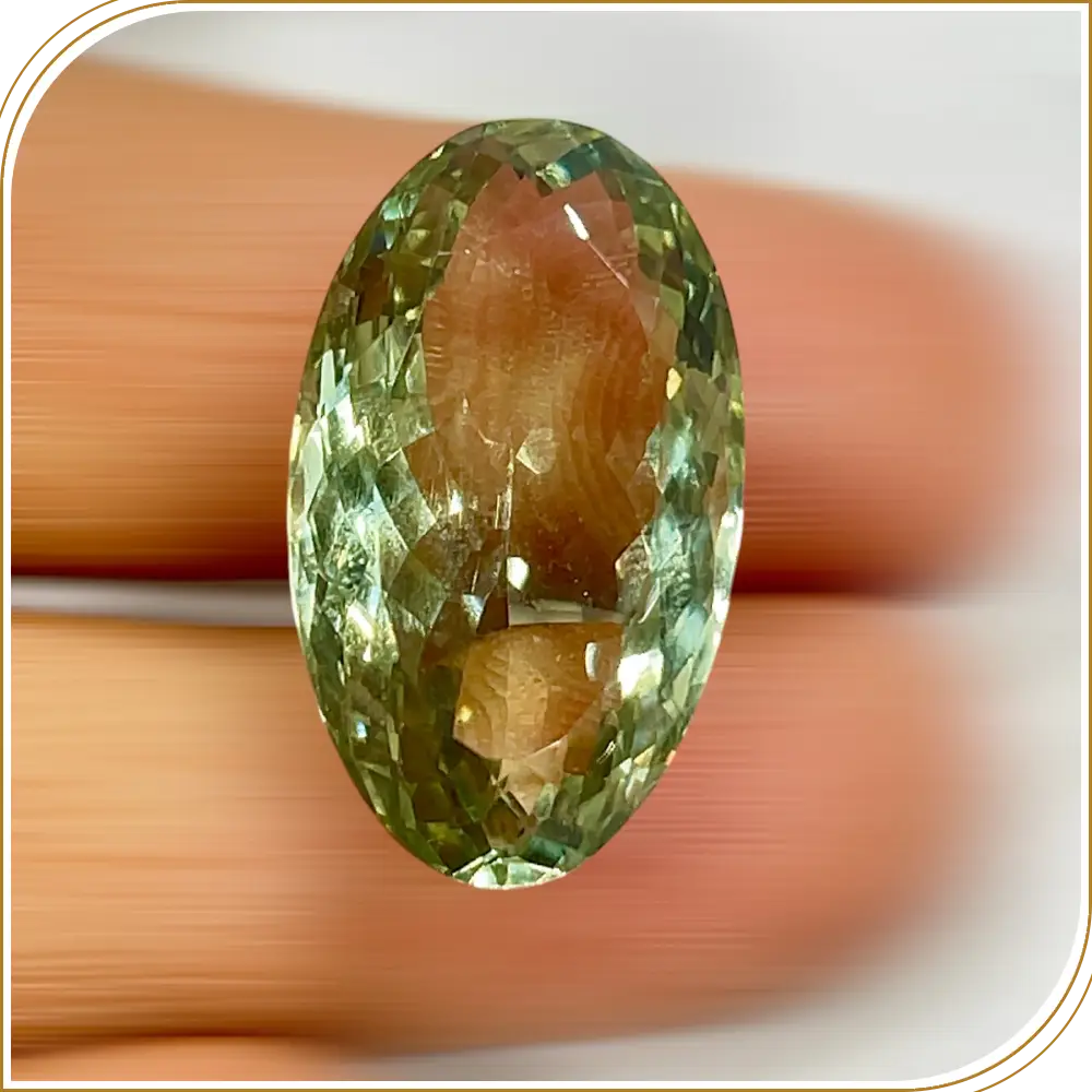 Natural Green Amethyst Quartz Loose Gemstone Cut Stone Oval Shape Size 28x17x11mm Weight -30.05ct