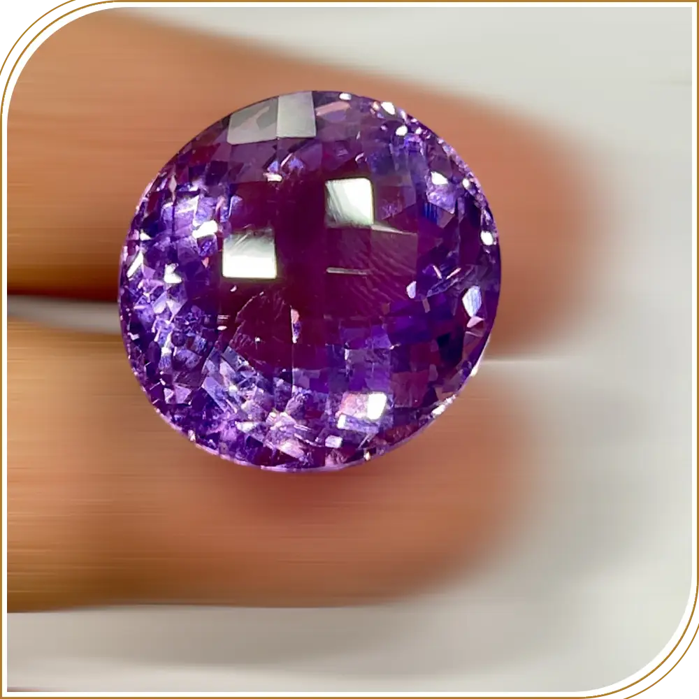 Natural Dark Purple Amethyst Quartz Loose Gemstone Cut Stone Round Shape Size 23x22x17mm Weight -47.56ct