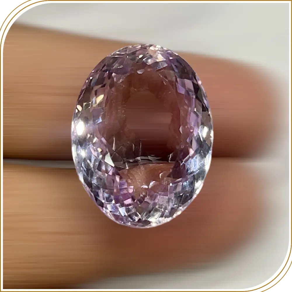 Natural Light Pink Amethyst Quartz Loose Gemstone Cut Stone Oval Shape Size  26x20x14mm Weight -46.80ct