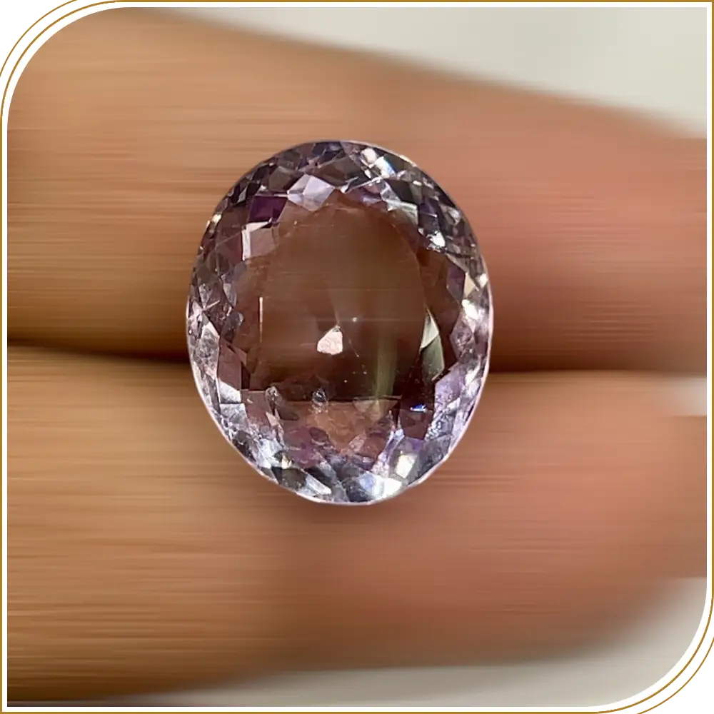 Natural Light Pink  Amethyst Quartz Loose Gemstone Cut Stone Oval Shape Size 20x17x9mm Weight -17.50ct