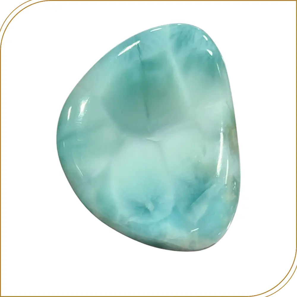 Natural Larimar Loose Gemstone Cabochon Fancy Shape Weight 9.06gm Size 35x27x5mm