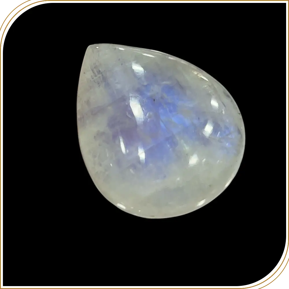 Natural Rainbow Moonstone Blue Fire Loose Gemstone Cabochon Oval Shape Weight 7.76gm  Size 30x18x8mm