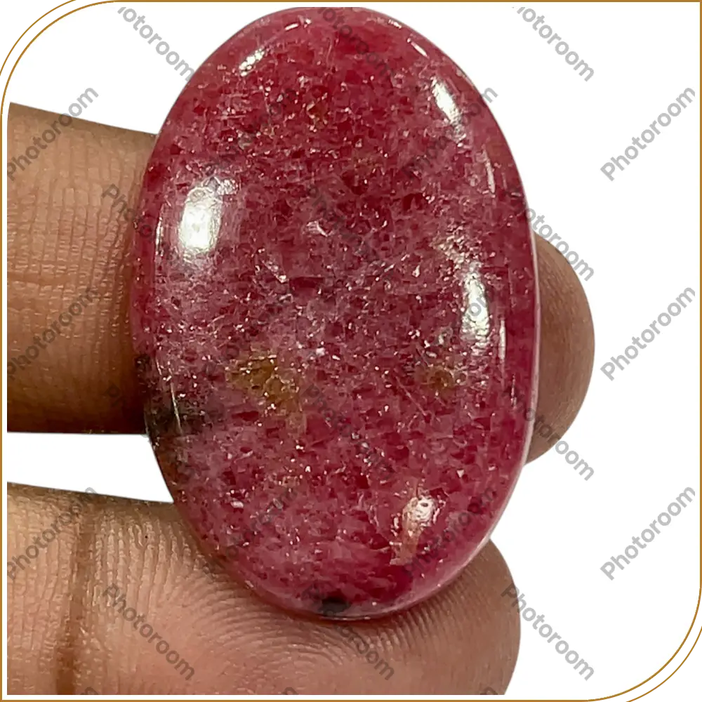 Natural Pink Rhodonite  Loose Gemstone Cabochon Oval Shape Weight 10.13gm Size 36x24x5mm