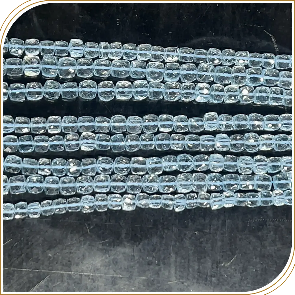 Natural Sky Blue Topaz Aa Faceted Heishi Box Shape Beads 8 Inches Strand Size 7mm Approx